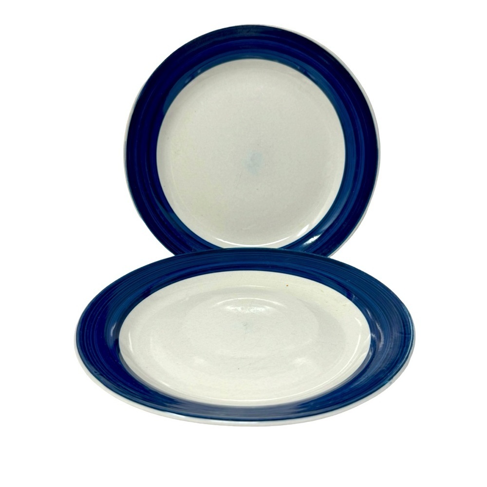 Today’s Home | 2 Blue and White Dessert Plates 7” Replacements